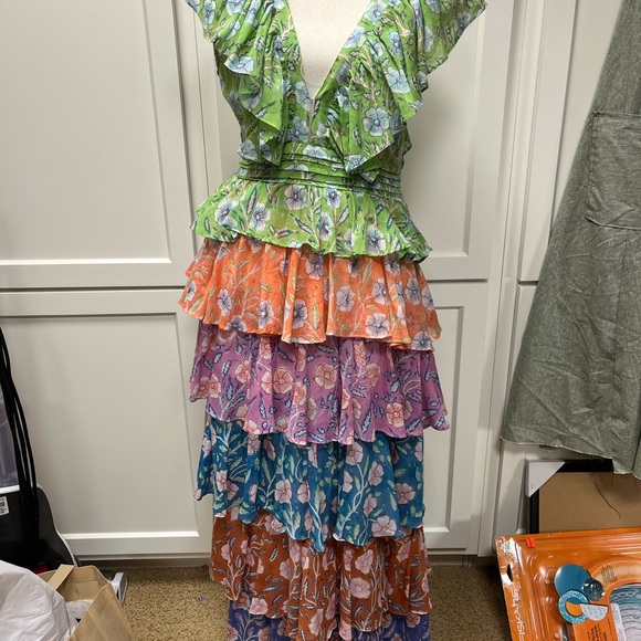 Oliphant YOKE RUFFLE MAXI- AMALFI LIME - Picture 4 of 8